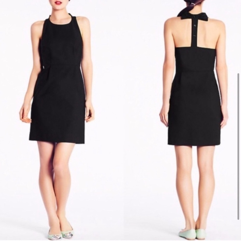kate spade Black Halter Bow-Back Midi Dress